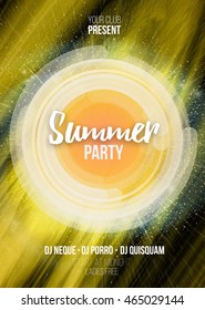 Summer party poster with abstract background. Vector illustration EPS10.