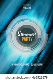 Summer party poster with abstract background. Vector illustration EPS10.