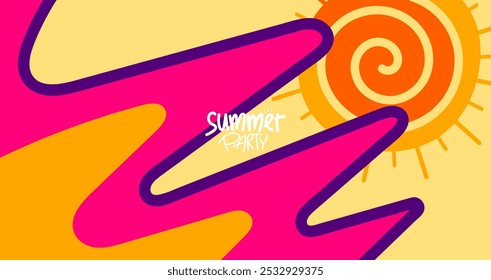 summer party poster. background concept, hd layout, banner, greeting card template illustration vector design