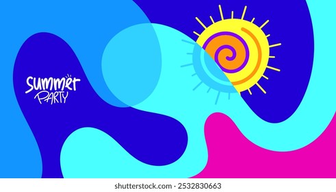 pôster de festa de verão. design de fundo, layout de hd, designs de banner, modelo de cartão de saudação. ilustração vetorial