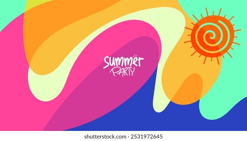 poster de festa de verão. fundo, layout de hd, banner, modelo de cartão de saudação. ilustração vetorial
