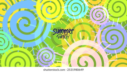 pôster de festa de verão. fundo, layout de hd, banner, modelo de cartão de saudação. ilustração vetor