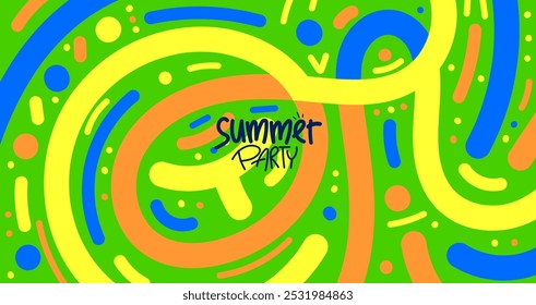 summer party poster. background, hd layout, banner, greeting card template. design illustration vector