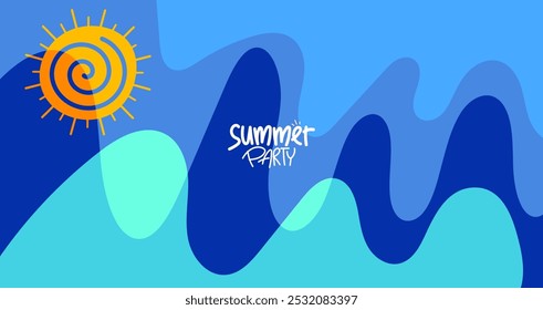 summer party poster. background, hd layout, banner, greeting card template. vector illustration design