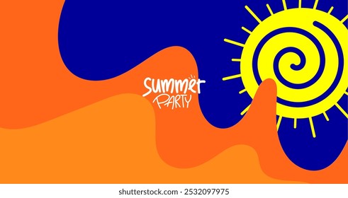poster de festa de verão. fundo, layout de hd, banner, modelo de cartão de saudação. vetor ilustração estilo design