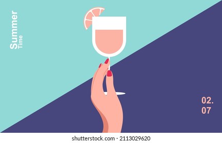 Plantilla de diseño de afiches para fiestas de verano. Ilustración vectorial en estilo minimalista.