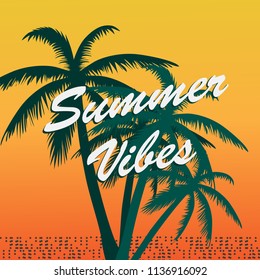 Summer party poster isolated on orange background. Modern summer backdrop for web site, wallpaper, placard and ad. Useful for cover, banner and print materials.Creative art concept,vector illustration