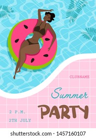 Summer party poster. Pool party.