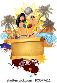 Summer party, poster template