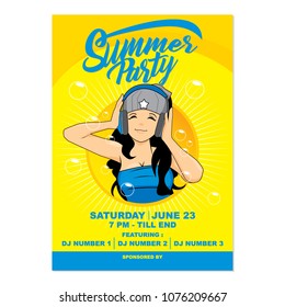 Summer Party Poster Vector