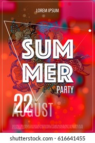 Summer party poster. Vector