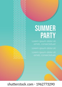 Summer party poster vector concept. Leaflet or flyer template for club or beach dance. Modern design eps10 illustration.