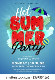 Summer Party Poster/Flyer/Banner Vector Illustration 