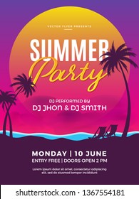 Summer Party Poster/Flyer/Banner Vector Illustration 