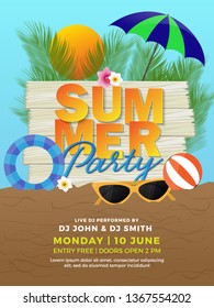 Summer Party Poster/Flyer/Banner Vector Illustration 