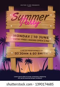Summer Party Poster/Flyer/Banner Vector Illustration - Vector