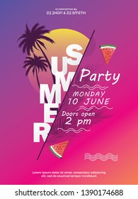 Summer Party Poster/Flyer/Banner Vector Illustration - Vector