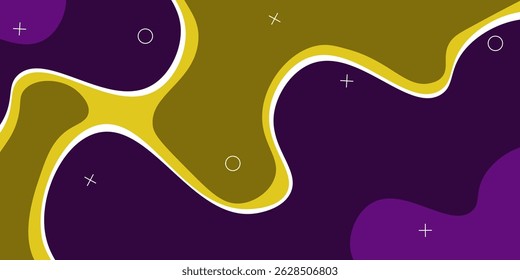 Summer party purple and yellow wave vector background for corporate concept, template, poster, brochure, website, flyer design.