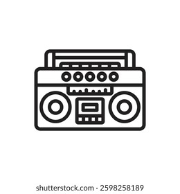 Summer Party Radio Outline Icon Vector Illustration