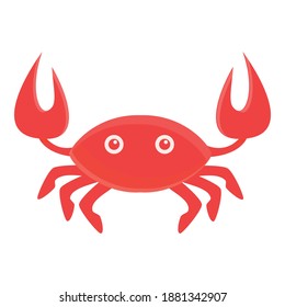 Summer party red crab icon. Cartoon of summer party red crab vector icon for web design isolated on white background