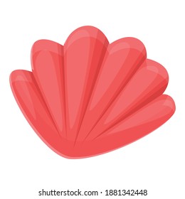 Summer party red shell icon. Cartoon of summer party red shell vector icon for web design isolated on white background