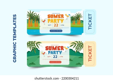 Summer Party Season Graphic template, easy to customize simple and elegant design