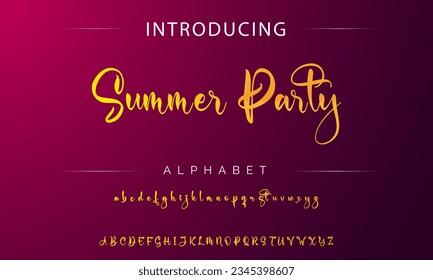 Summer Party Signature Font Calligraphy Logotype Script Font Type Font lettering handwritten