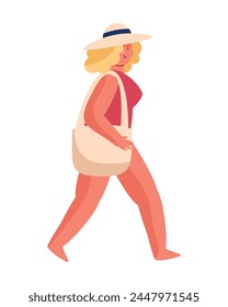 summer party smiling woman illustration