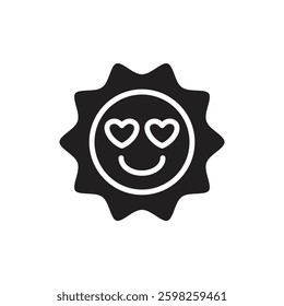 Summer Party Sun Filled Icon Vector Illustration