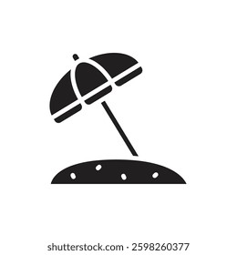 Summer Party Sun Umbrella Filled Icon Vector Illustration