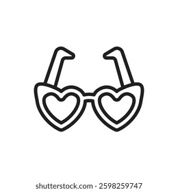 Summer Party Sunglasses Outline Icon Vector Illustration