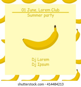 Summer party. Template poster. Night club event typography. Vector illustration