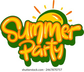 letras de Vector de texto de fiesta de verano