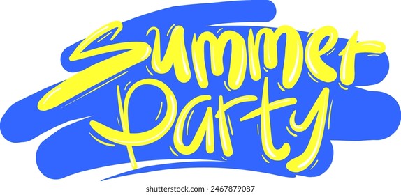 summer party text vector lettering
