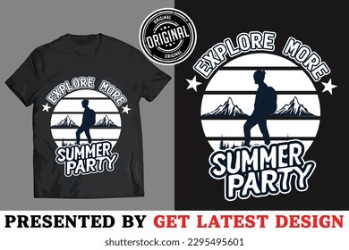 Summer Party T-shirt Design, Vector File