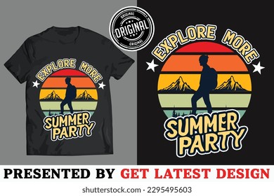 Summer Party T-shirt Design, Vector File