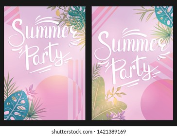 Summer party. Two retro style flyers