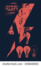 Summer Party typographic vintage grunge poster design. Retro vector illustration.