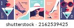 Summer party, vacation and travel concept. Vector illustration in minimalistic style.