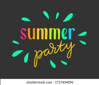 Summer party vector bright poster