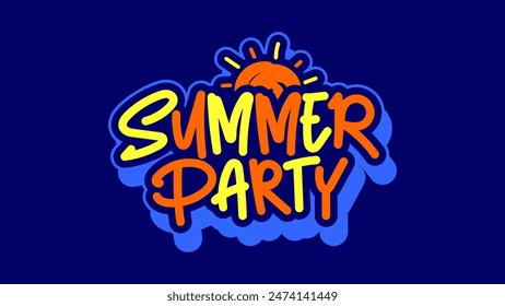 summer party vector text lettering