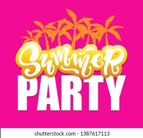 Summer Party Vibes Hand Drawn Doodle Stock Vector (Royalty Free ...