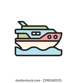 Summer Party Yatch Icon Vector Illustration
