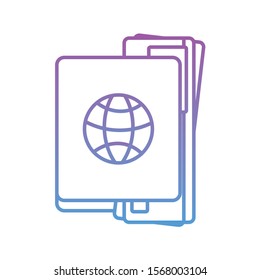 summer passport document gradient style icon vector illustration design
