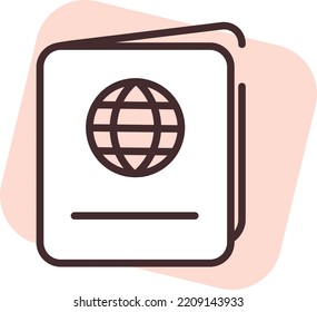 Pasaporte de verano, ilustración, vector sobre fondo blanco.