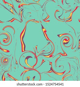 Summer pastel color abstract trendy background with marbling swirl. Marble texture seamless pattern. For design cover, invitation, flyer, poster, business card, design packaging. Vector illustration