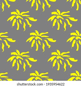 Summer patern yellow flowers on grey