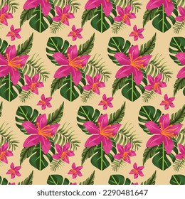 summer pattern background. Colorful seamless summer pattern with hand drawn beach elements. Colorful summer seamless pattern.