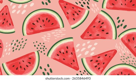 summer pattern background object watermelon illustration