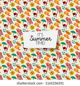 summer pattern with beach elements